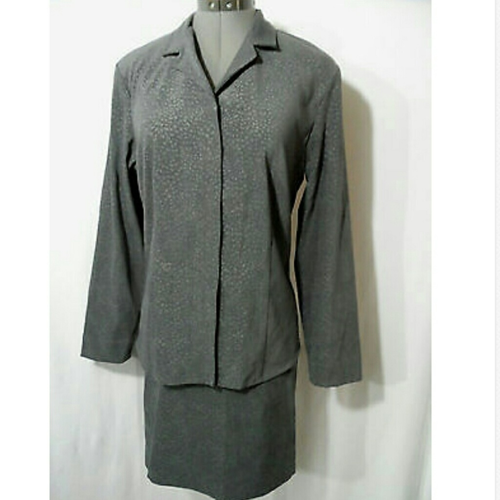 STYLE&CO. Skirt Suit Set 6 8P Gray professional